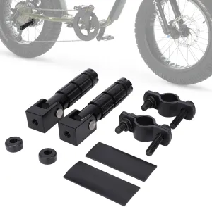 Electric Bike Foot Pegs Passenger Foldable Front/Rear Footpegs Rest Pedal with Mount Bracket CNC Compatible Fit for Ridstar Q20 E Bike Dirt Bike Black