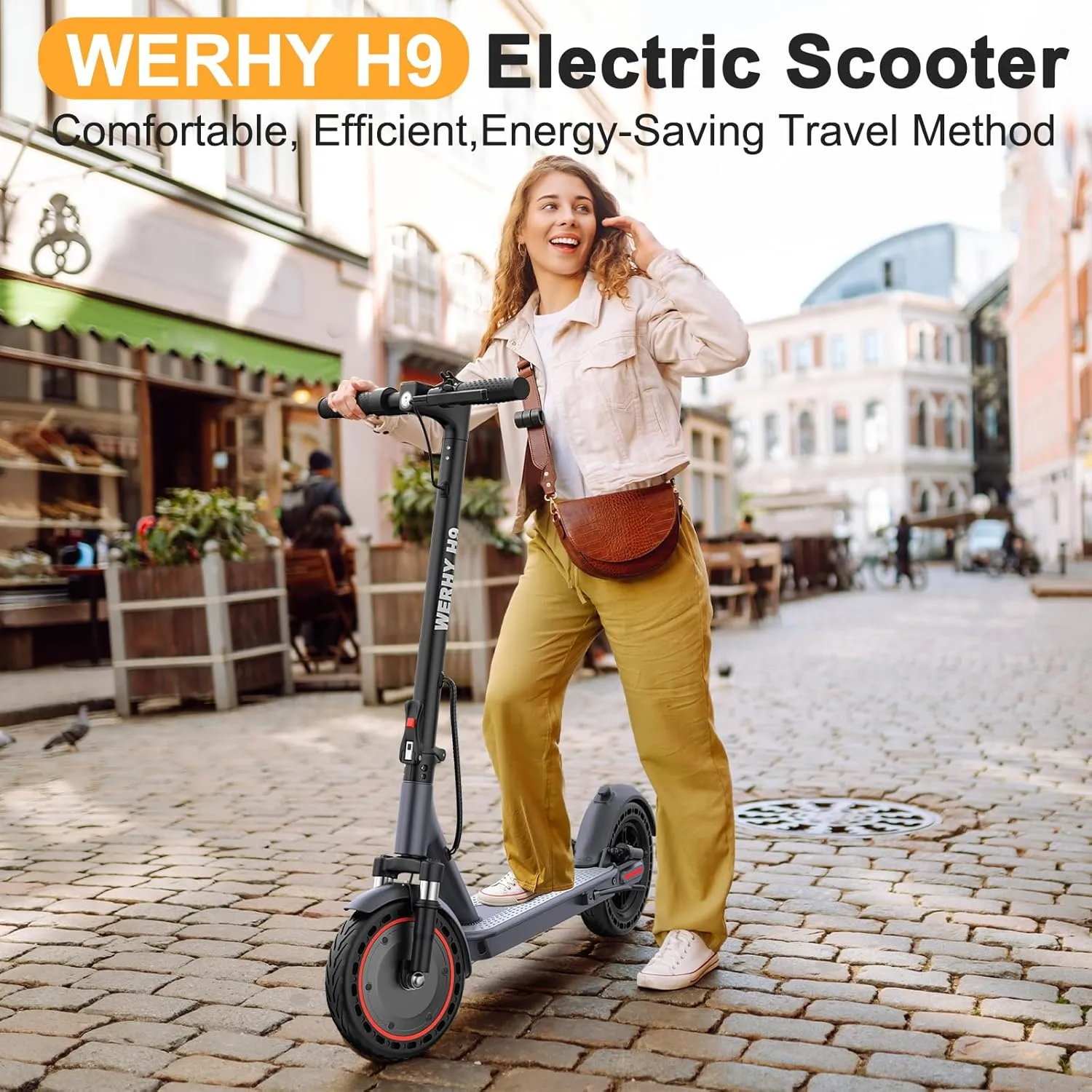 Electric Scooter, 20/22/27 Miles Long Range, 8.5"/10"/14" Tire, Powerful 350/500W Motor, Top Speed 19/22 MPH, Folding Escooter for Adults & Teens with Dual Braking
