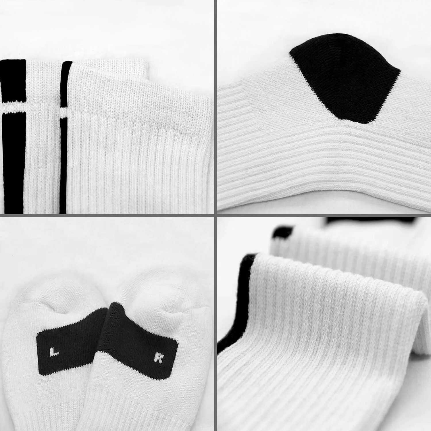 Elite Basketball Socks Cushioned Athletic Crew Socks Thick Compression Sports Socks for Men & Women