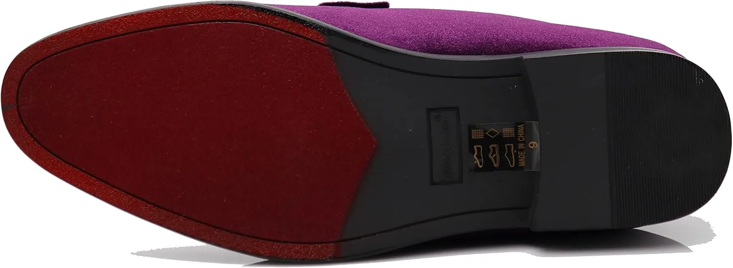Enzo Romeo Plum05 Men's Dress Loafers Elastic Slip on with Buckle Fashion Shoes