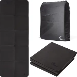 EXERZ Foldable Yoga Mat with a Carry Bag - Portable, Anti-Slip - Travel and Home Workouts