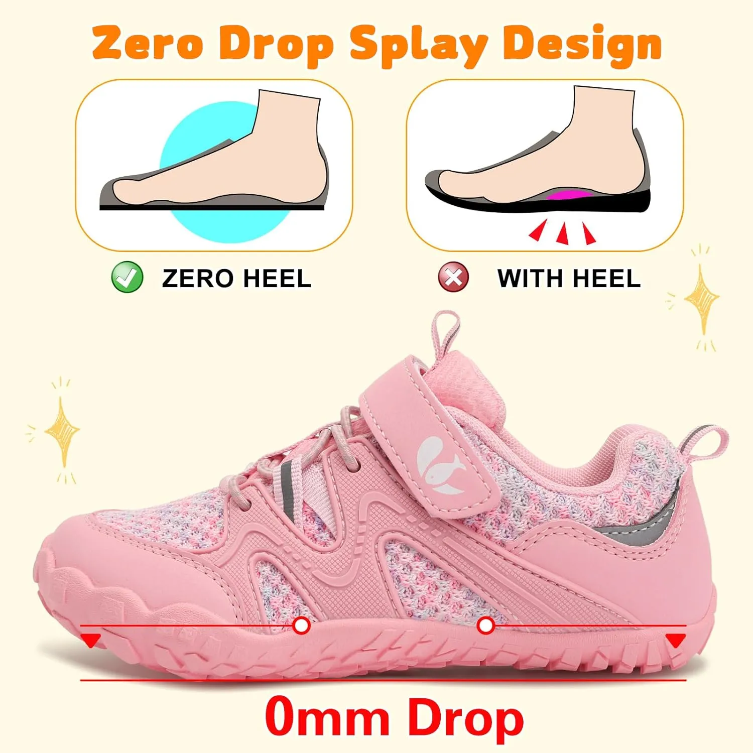 FEETCITY Kids Barefoot Shoes Boys Girls Sneakers Toddler Walking Shoes Kids Hiking Shoe Lightweight Outdoor Tennis Shoe