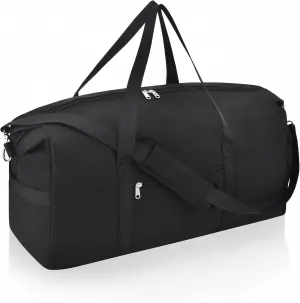 Felipe Varela Carry on luaggage 22x14x9 Airlines Approved, Foldable Carry on Bag Travel Duffel Bags Small Overnight weekender Gym Duffle Bag with Wet Pocket for Women Men (Black, 40L)