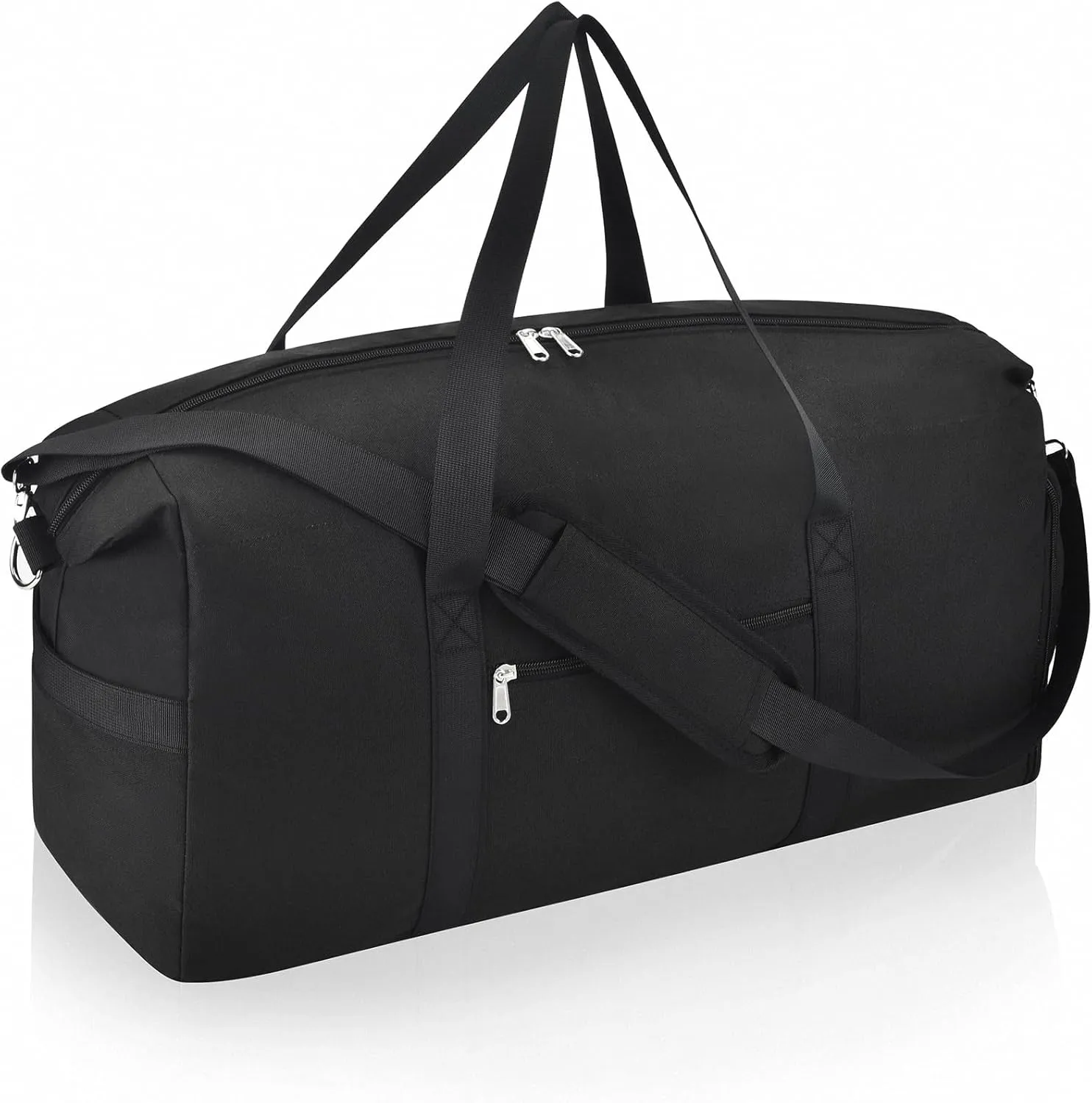 Felipe Varela Carry on luaggage 22x14x9 Airlines Approved, Foldable Carry on Bag Travel Duffel Bags Small Overnight weekender Gym Duffle Bag with Wet Pocket for Women Men (Black, 40L)