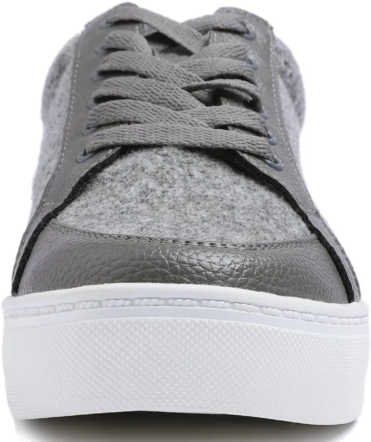 FEVERSOLE Women's Comfort Lightweight Sneaker Vegan Leather Platform Casual Walking Shoes
