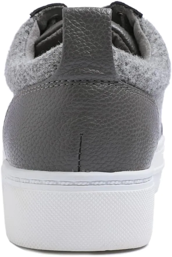FEVERSOLE Women's Comfort Lightweight Sneaker Vegan Leather Platform Casual Walking Shoes