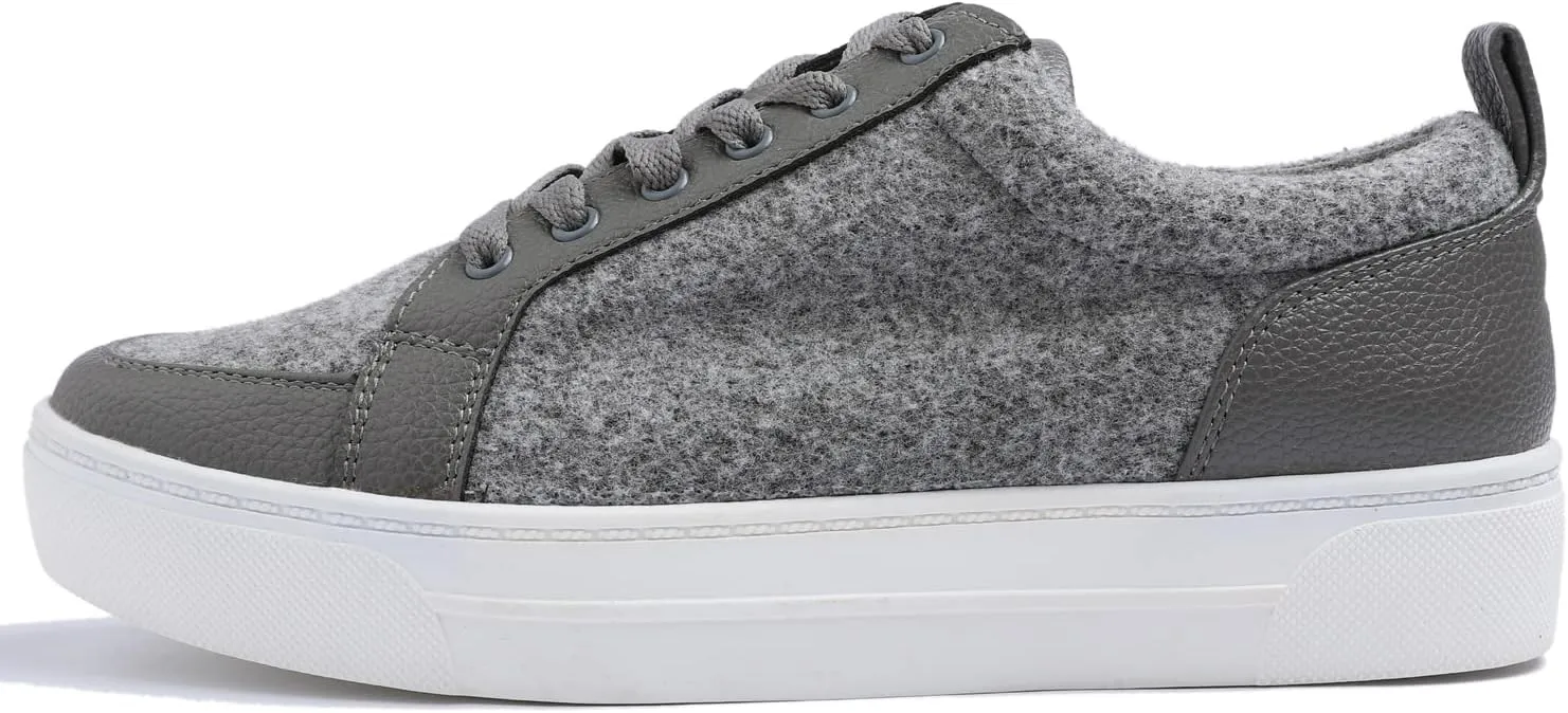 FEVERSOLE Women's Comfort Lightweight Sneaker Vegan Leather Platform Casual Walking Shoes