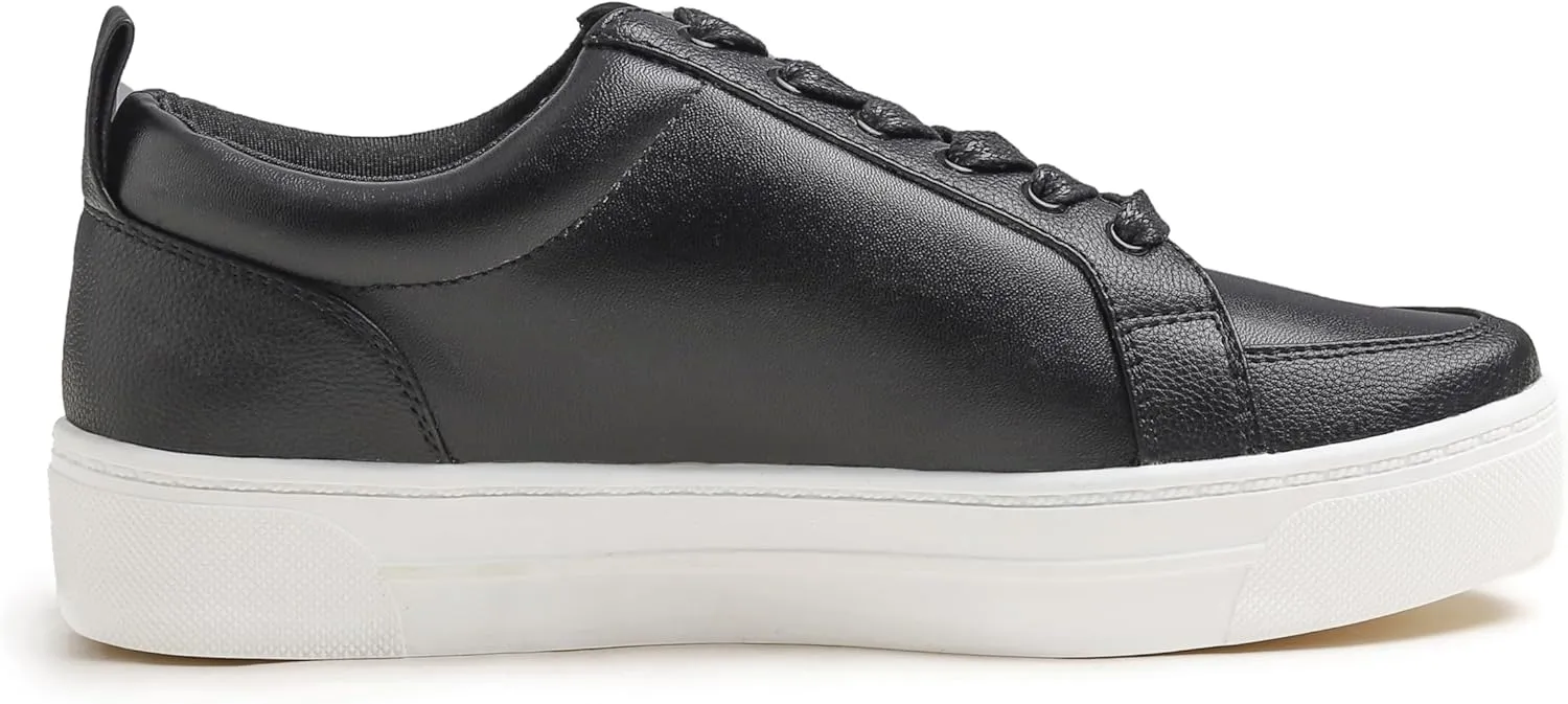 FEVERSOLE Women's Comfort Lightweight Sneaker Vegan Leather Platform Casual Walking Shoes