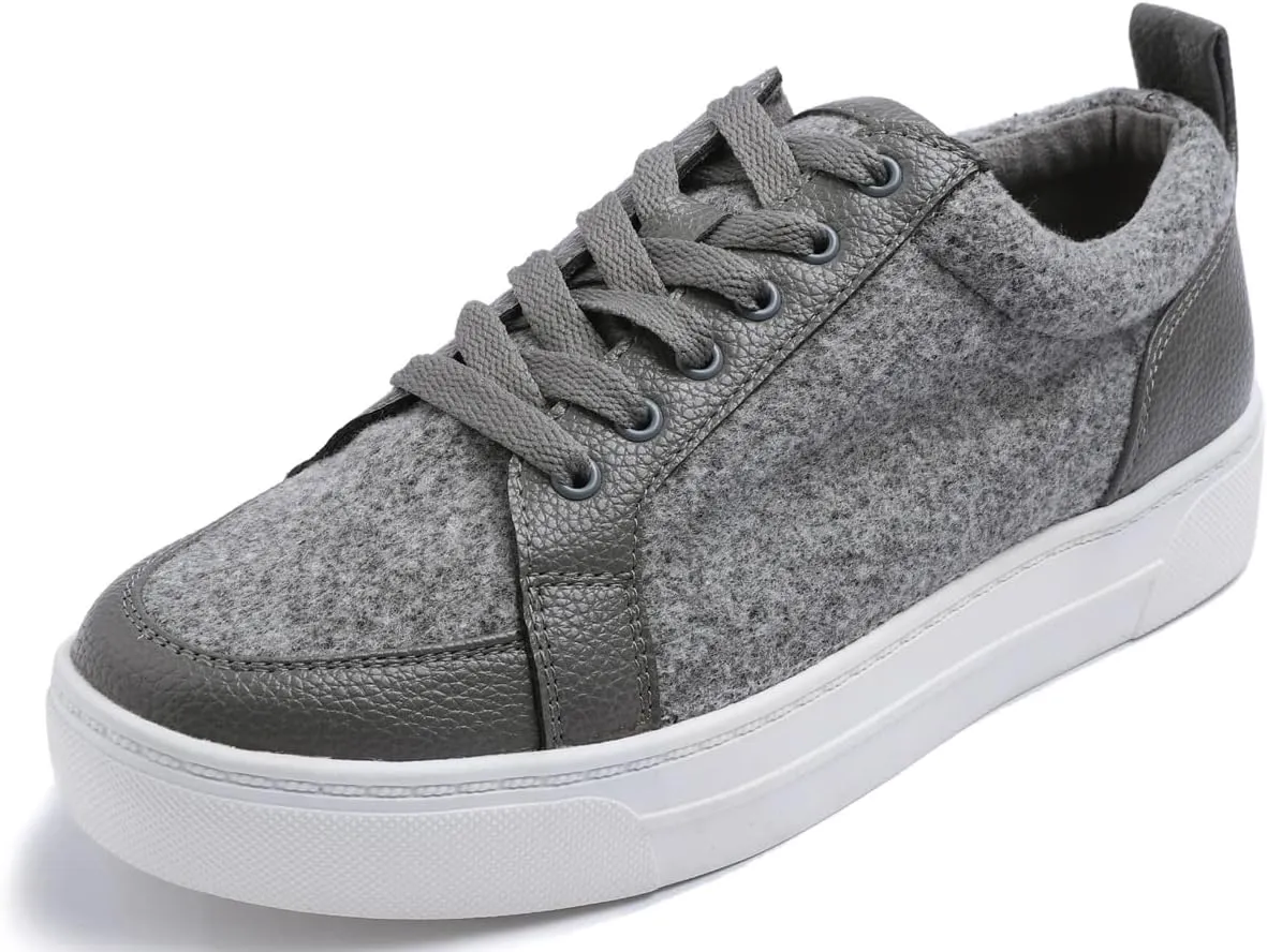 FEVERSOLE Women's Comfort Lightweight Sneaker Vegan Leather Platform Casual Walking Shoes