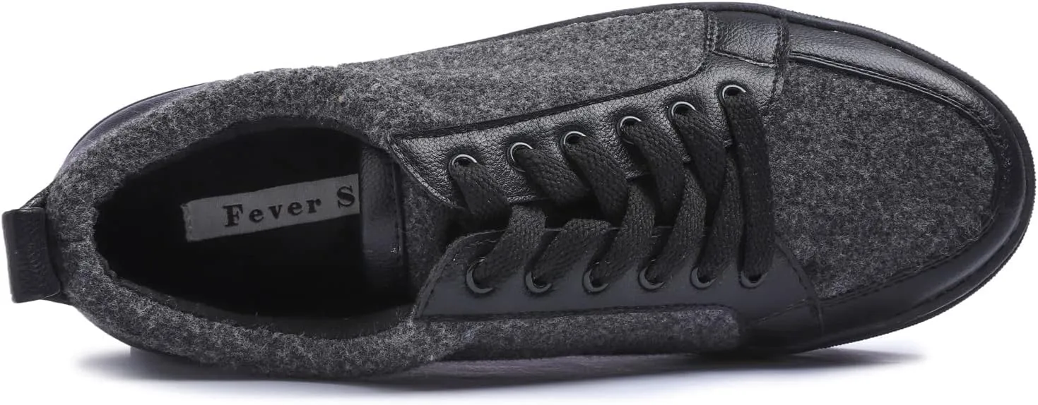 FEVERSOLE Women's Comfort Lightweight Sneaker Vegan Leather Platform Casual Walking Shoes