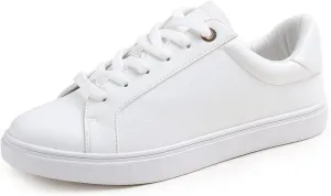 FEVERSOLE Women's Fashion Lightweight Spring Summer Vegan Leather Sneaker Casual Comfort Walking Shoes