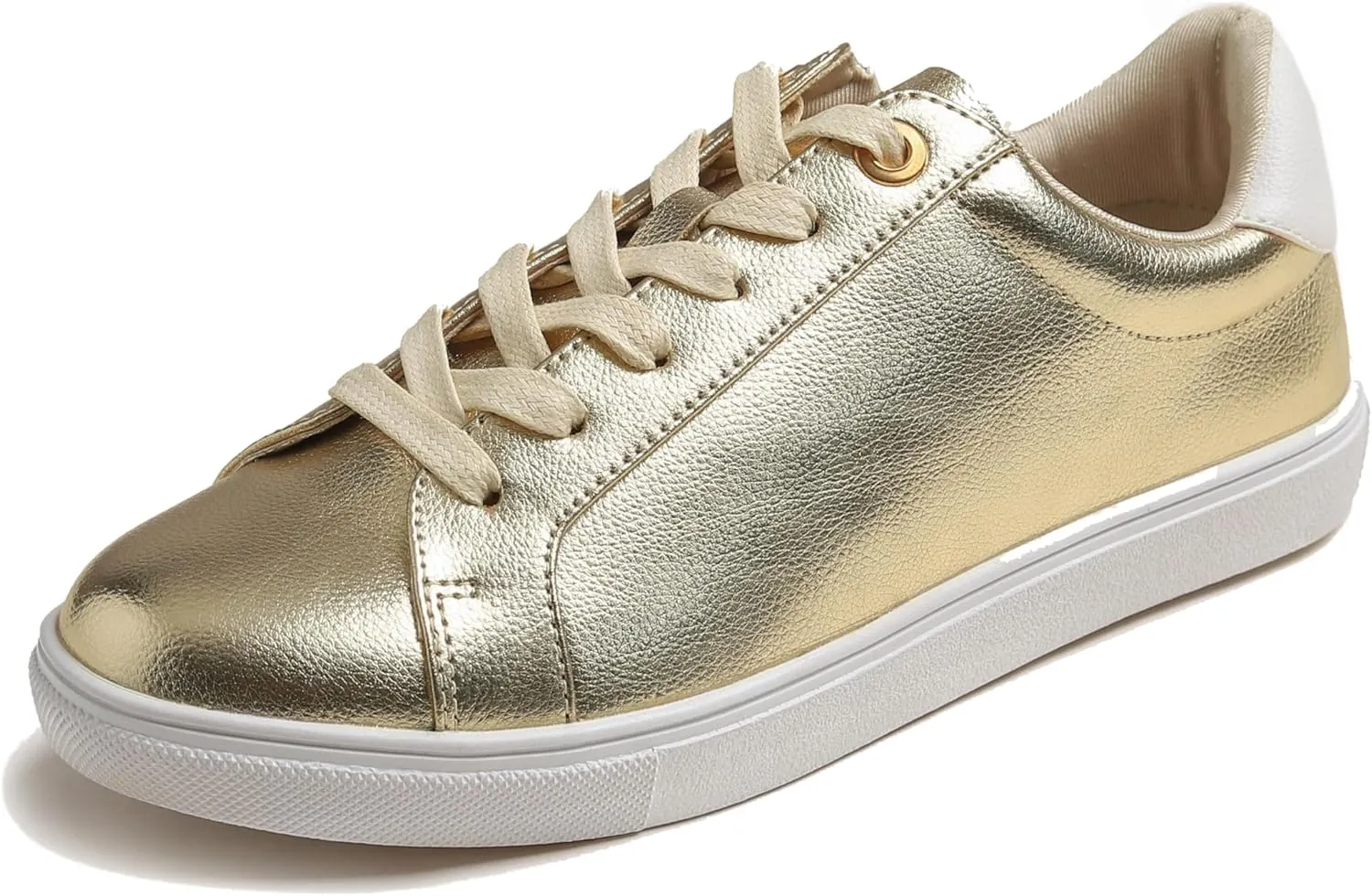 FEVERSOLE Women's Fashion Lightweight Spring Summer Vegan Leather Sneaker Casual Comfort Walking Shoes
