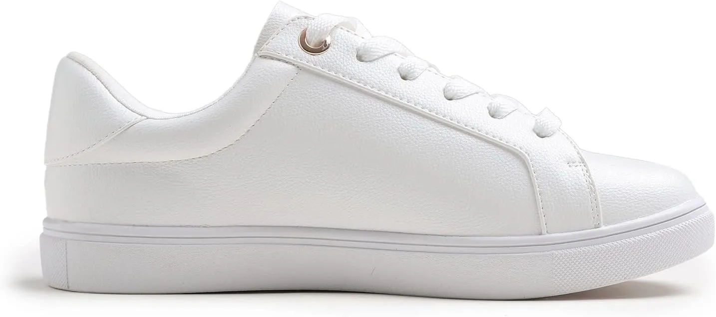 FEVERSOLE Women's Fashion Lightweight Spring Summer Vegan Leather Sneaker Casual Comfort Walking Shoes