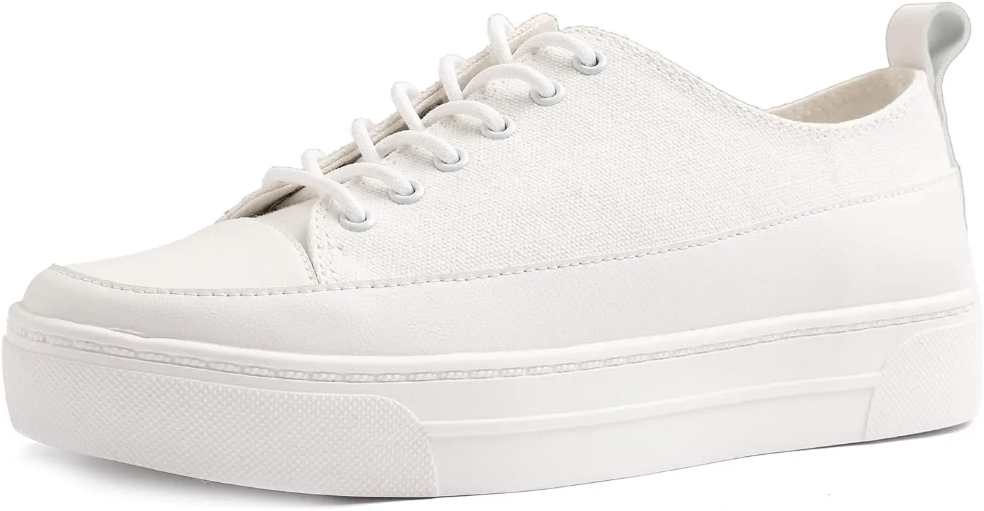 FEVERSOLE Women's Fashion Lightweight Spring Summer Vegan Leather Sneaker Casual Comfort Walking Shoes