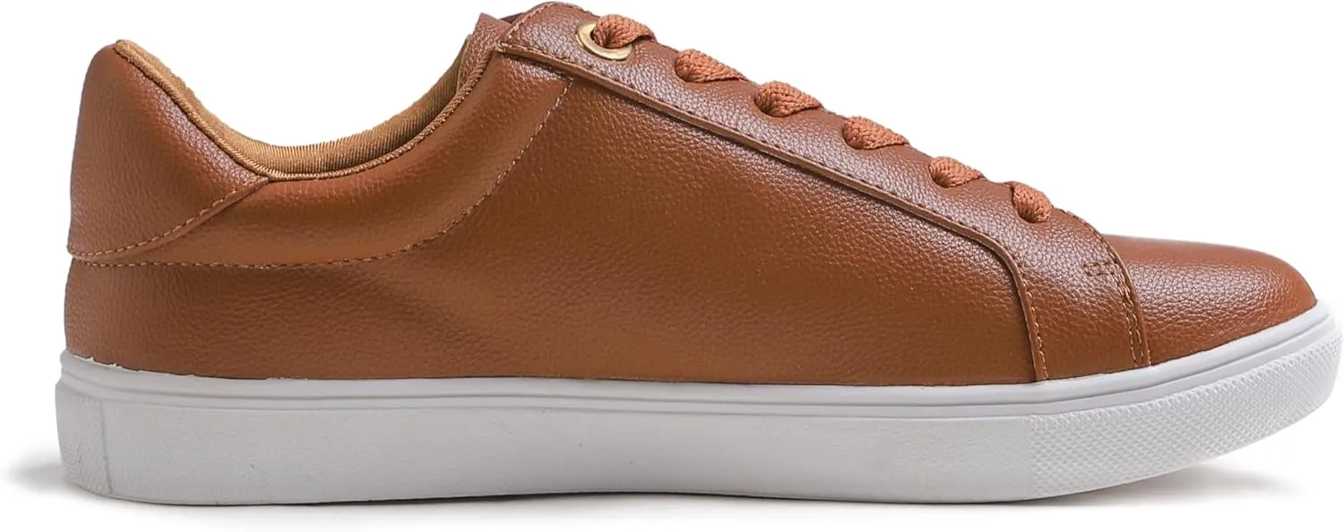 FEVERSOLE Women's Fashion Lightweight Spring Summer Vegan Leather Sneaker Casual Comfort Walking Shoes