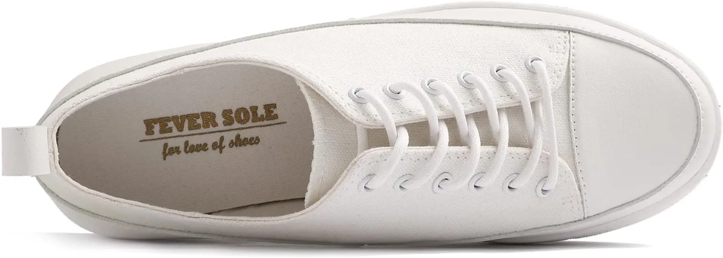 FEVERSOLE Women's Fashion Lightweight Spring Summer Vegan Leather Sneaker Casual Comfort Walking Shoes