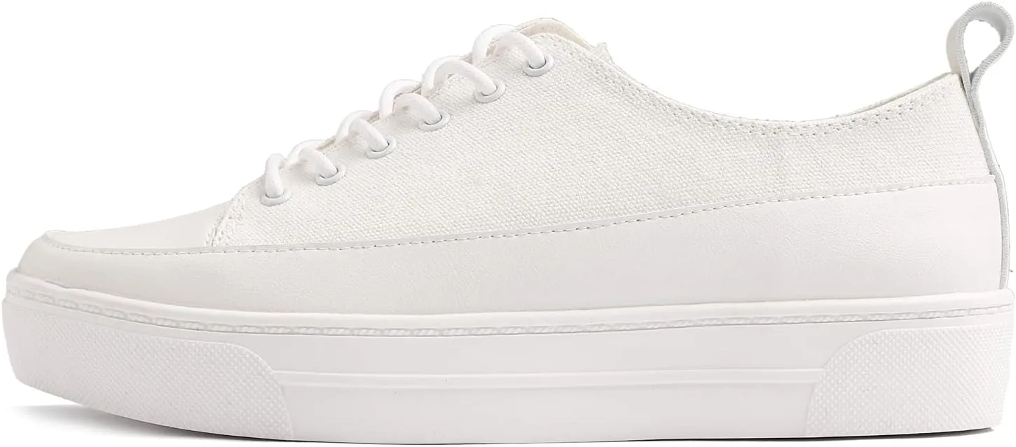 FEVERSOLE Women's Fashion Lightweight Spring Summer Vegan Leather Sneaker Casual Comfort Walking Shoes