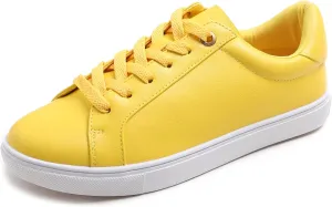 FEVERSOLE Women's Fashion Lightweight Spring Summer Vegan Leather Sneaker Casual Comfort Walking Shoes