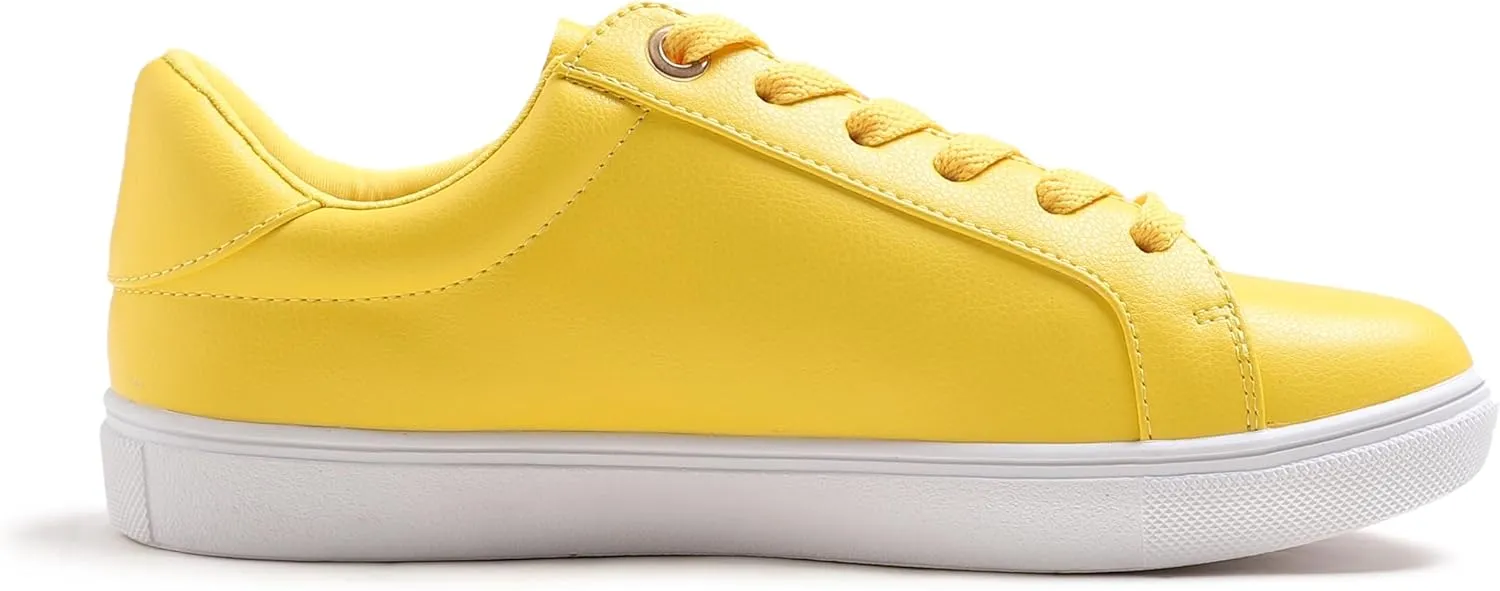 FEVERSOLE Women's Fashion Lightweight Spring Summer Vegan Leather Sneaker Casual Comfort Walking Shoes