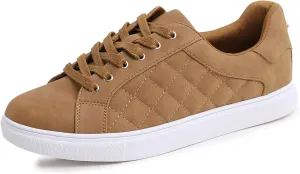 FEVERSOLE Women's Featured PU Leather Colorful Lace Up Sneaker