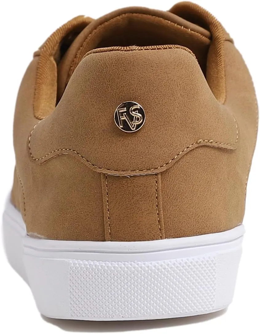 FEVERSOLE Women's Featured PU Leather Colorful Lace Up Sneaker