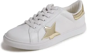 FEVERSOLE Women's Featured PU Leather Colorful Lace Up Sneaker