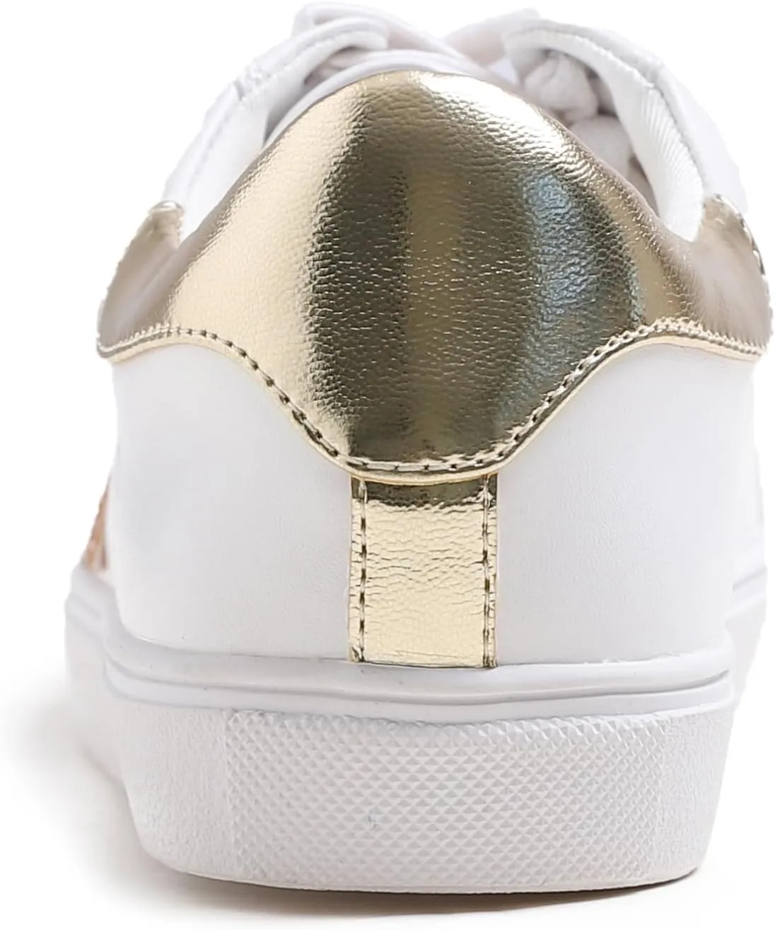 FEVERSOLE Women's Featured PU Leather Colorful Lace Up Sneaker