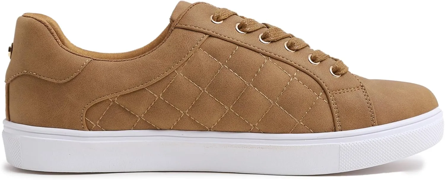 FEVERSOLE Women's Featured PU Leather Colorful Lace Up Sneaker