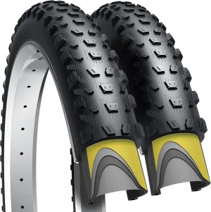 Fincci 27.5 x 2.35 Mountain Bike Tires – Foldable, Nylon Antipuncture Protection, 60 TPI for Enduro, Downhill, and XC Trail Bikes – Pack of 2