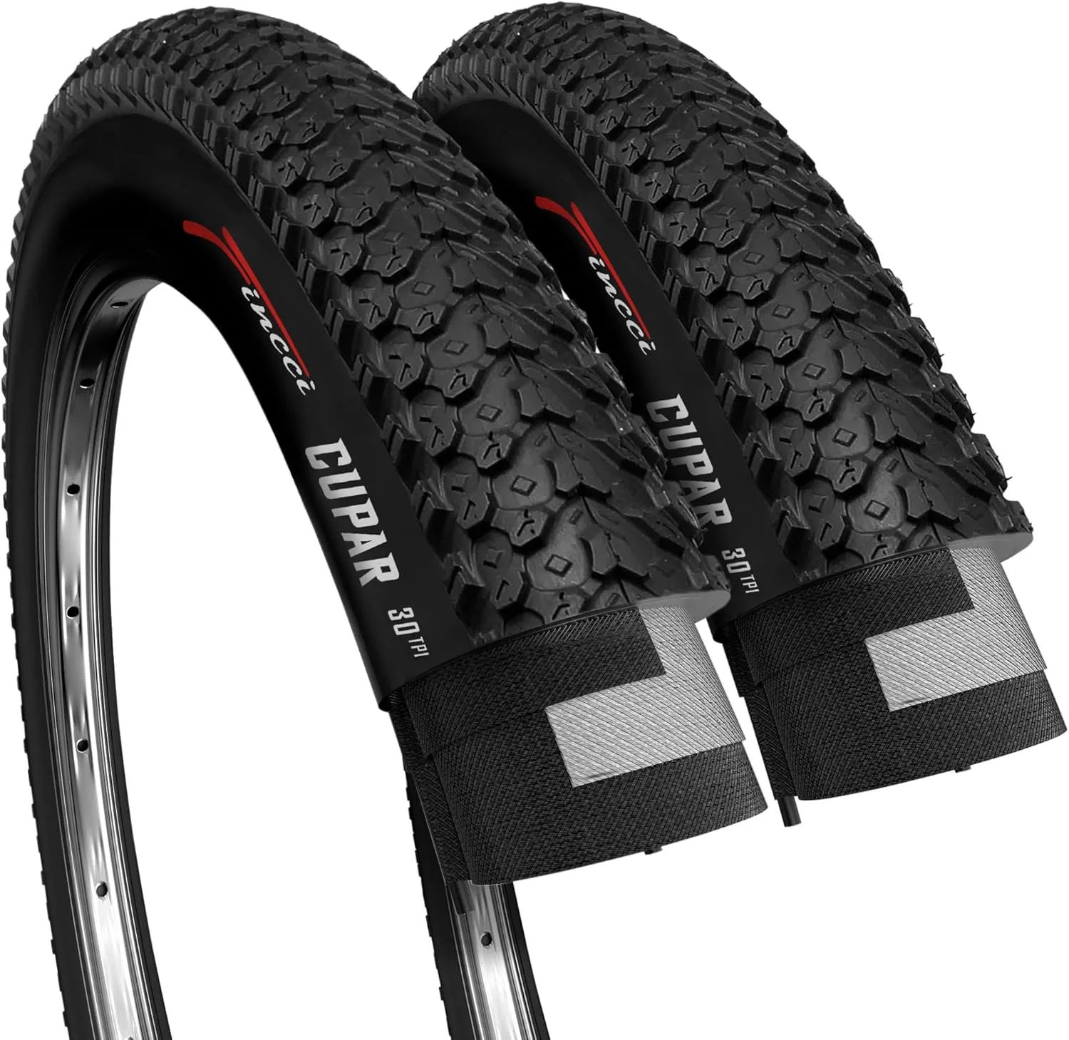 Fincci Pair 26 x 2.125 Inch Foldable Bike Tires Cupar 57-559 for MTB Mountain Hybrid Bicycle - Pack of2 26 x 2.1 Tire