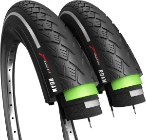 Fincci Pair 700x35c Tire Foldable 37-622 with 1mm Antipuncture Protection for Cycle Road Mountain MTB Hybrid Touring Electric Bike Bicycle with 700 x 35c Tires - Pack of 2