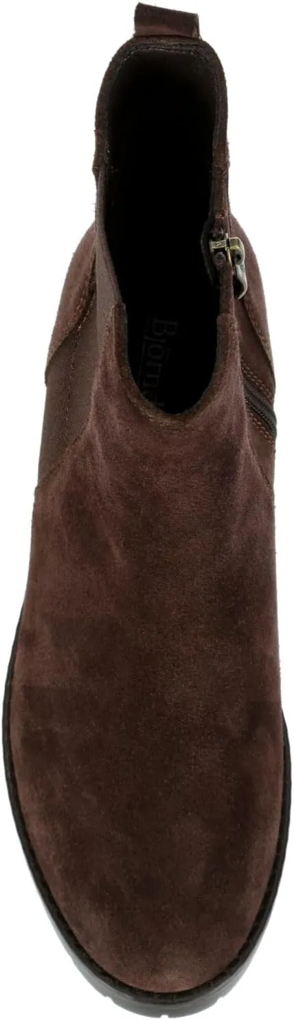 Finley - Women's Casual Slip-On Suede Lug Sole Chelsea Ankle Boots