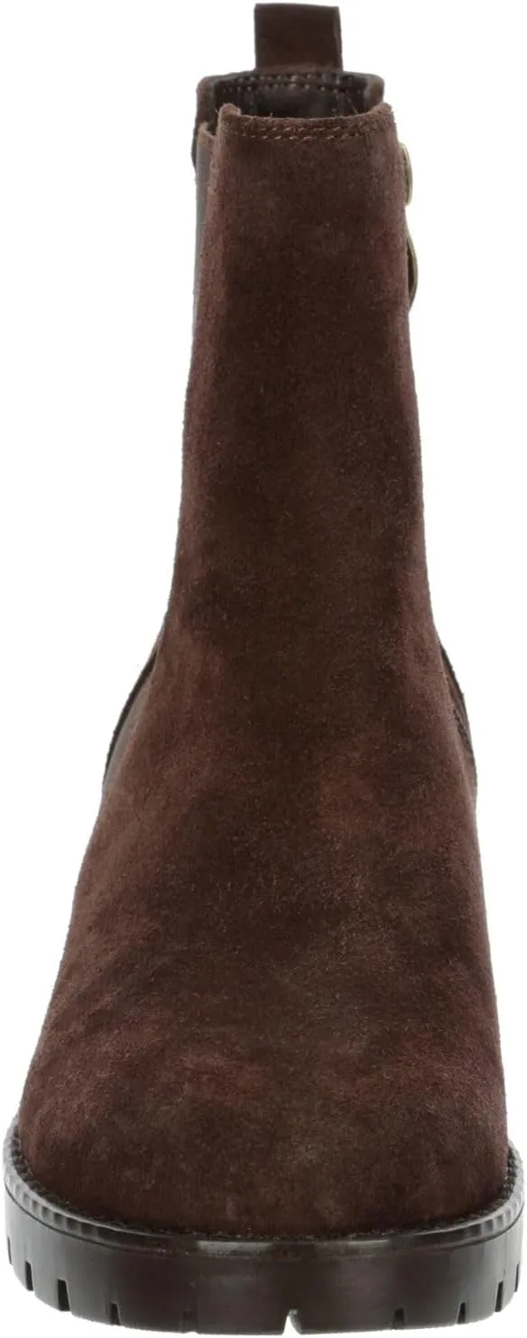 Finley - Women's Casual Slip-On Suede Lug Sole Chelsea Ankle Boots