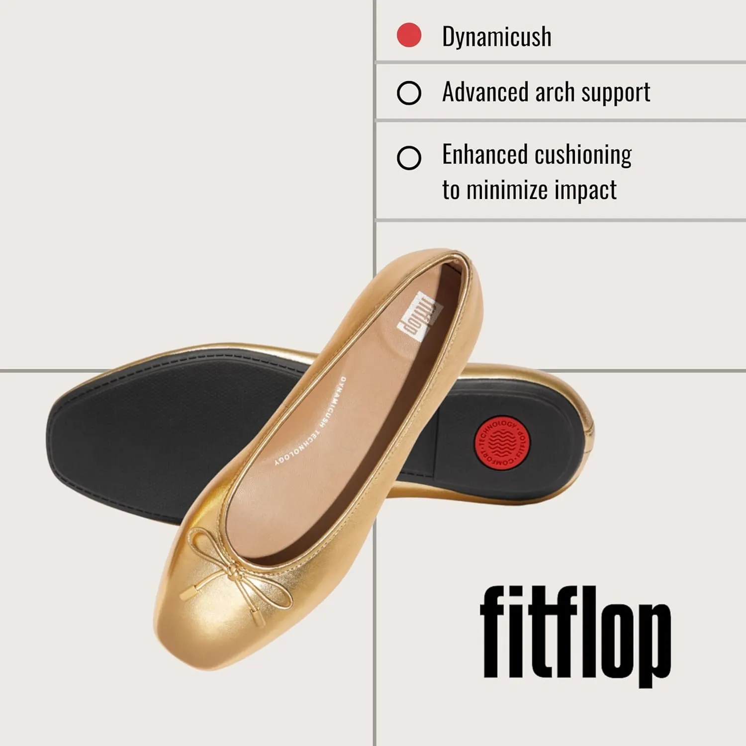 FitFlop Women's Delicato Bow Soft Leather Ballerinas Ballet Flat