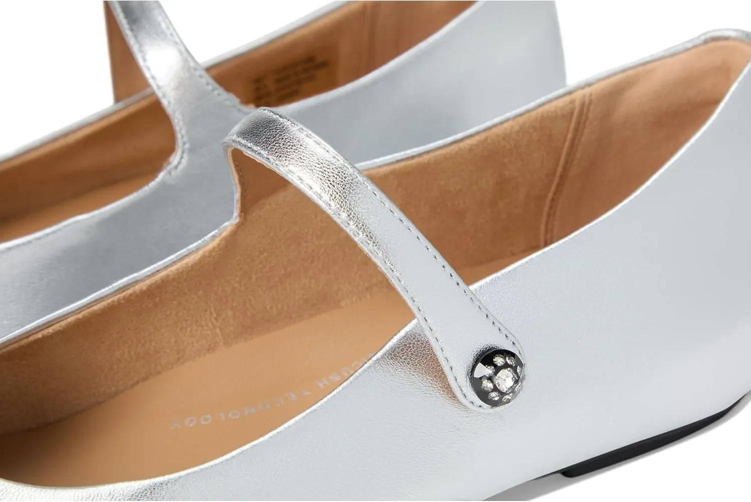 FitFlop Women's Delicato Crystal-Cluster Soft M/Leather Mary Janes Ballet Flat