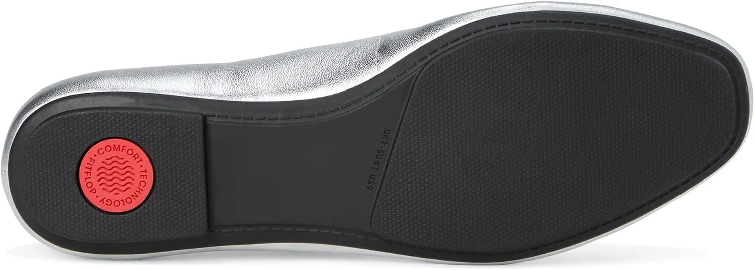 FitFlop Women's Delicato Crystal-Cluster Soft M/Leather Mary Janes Ballet Flat