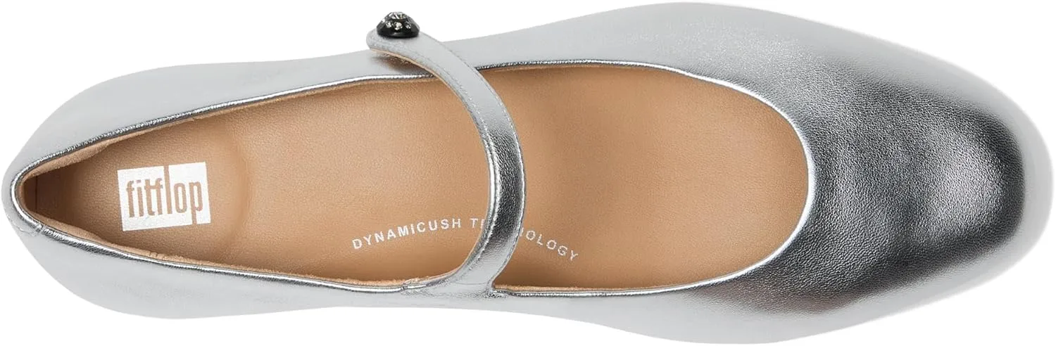 FitFlop Women's Delicato Crystal-Cluster Soft M/Leather Mary Janes Ballet Flat