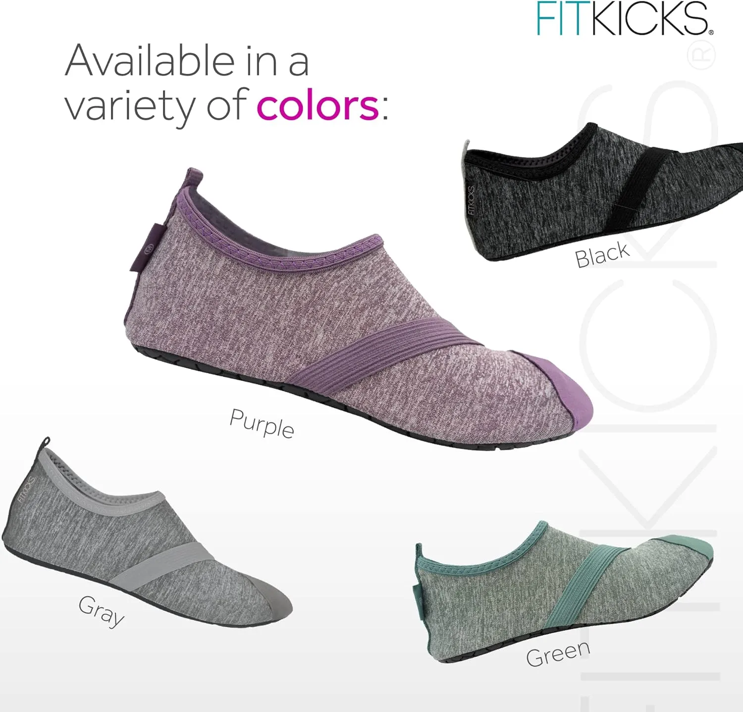 FITKICKS Original Women's Foldable Active Lifestyle Minimalist Footwear Barefoot Yoga Sporty Water Shoes