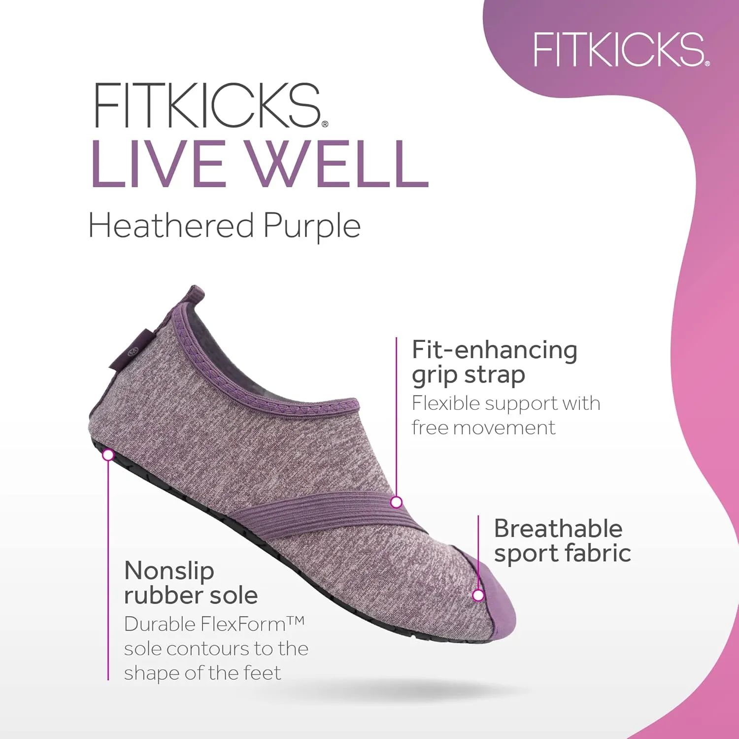 FITKICKS Original Women's Foldable Active Lifestyle Minimalist Footwear Barefoot Yoga Sporty Water Shoes