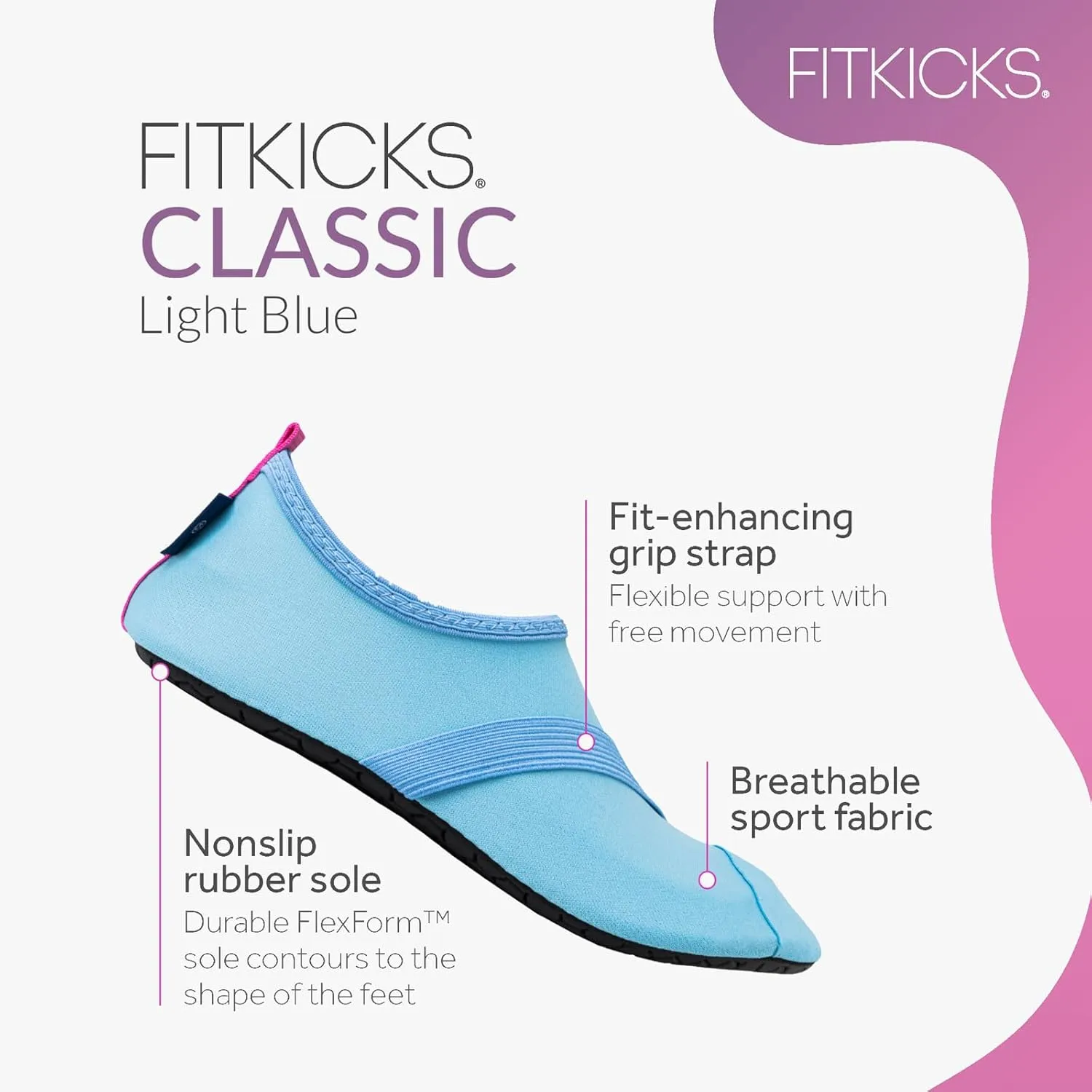 FITKICKS Original Women's Foldable Active Lifestyle Minimalist Footwear Barefoot Yoga Sporty Water Shoes