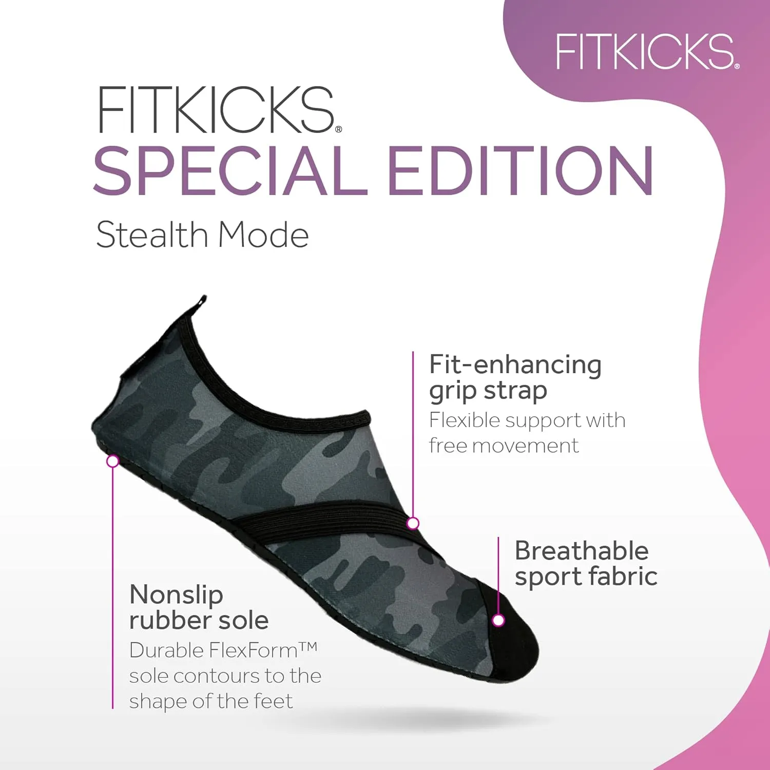 FITKICKS Original Women's Foldable Active Lifestyle Minimalist Footwear Barefoot Yoga Sporty Water Shoes