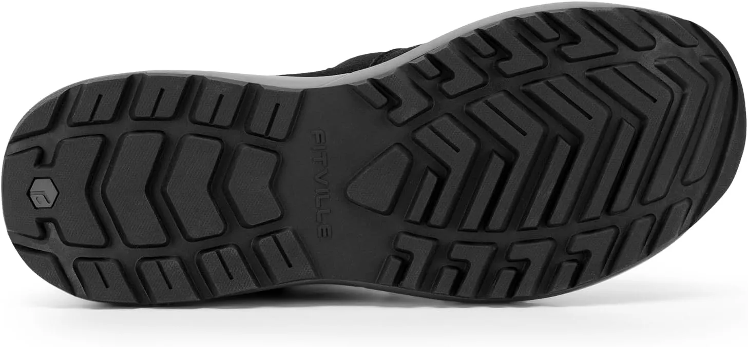 FitVille Men's Wide Hiking Shoes for Men Slip on Loafers Go Walking Shoes Trekking Trails Sneakers with Arch Support