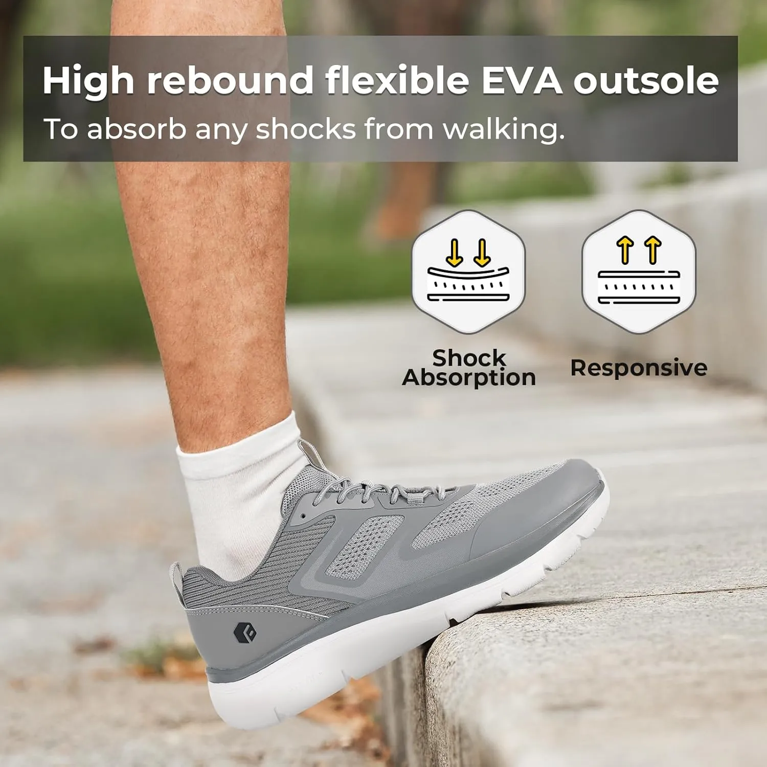FitVille Walking Shoes for Men Wide Toe Box Lightweight Extra Wide Shoes for Men Non Slip Walking Tennis Shoes for Men Cushioned Men's Slip on Walking Shoes Comfortable Wide Width Men's Sneakers