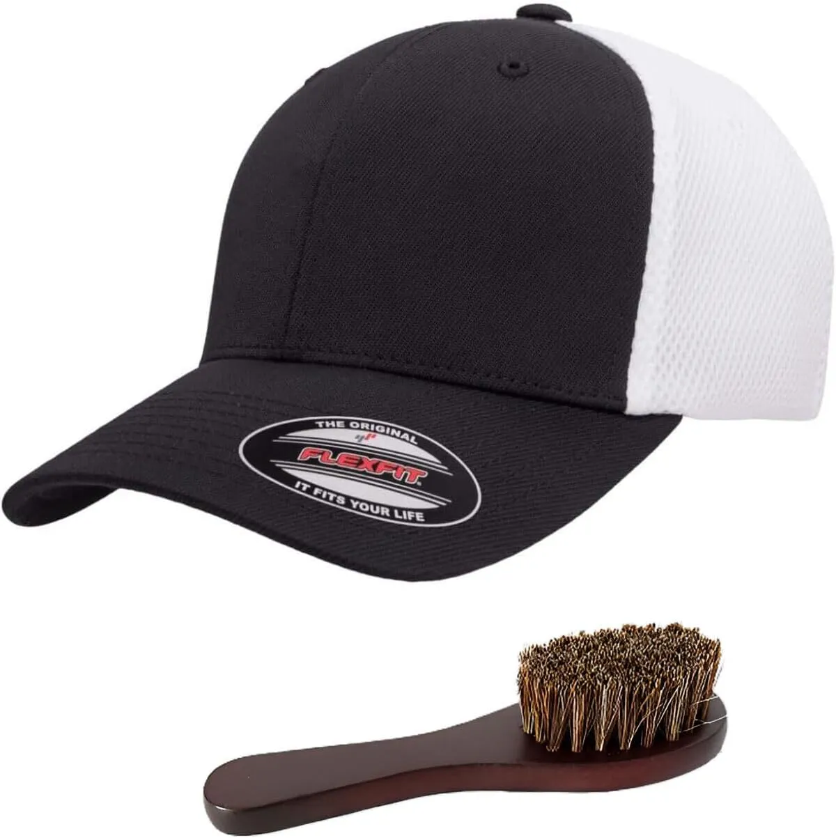 Flexfit 6533 Ultrafibre and Airmesh Lightweight Cap Bundle with THP Hat & Clothing Brush