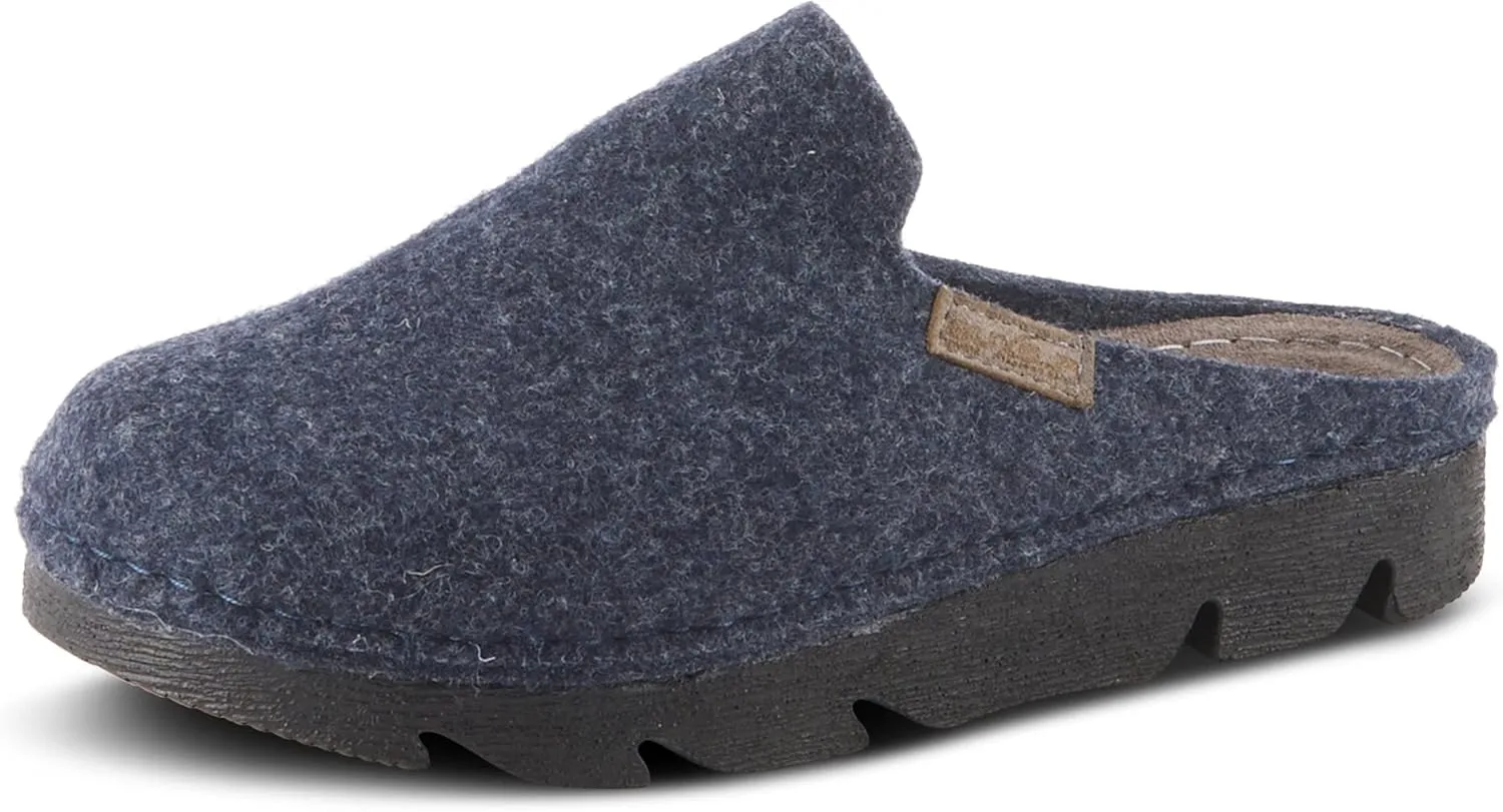 Flexus Spring Step Cloggish Platform Clogs for Women - Wool Felt Round Toe Slippers - Ladies Casual Shoes for Everyday Wear