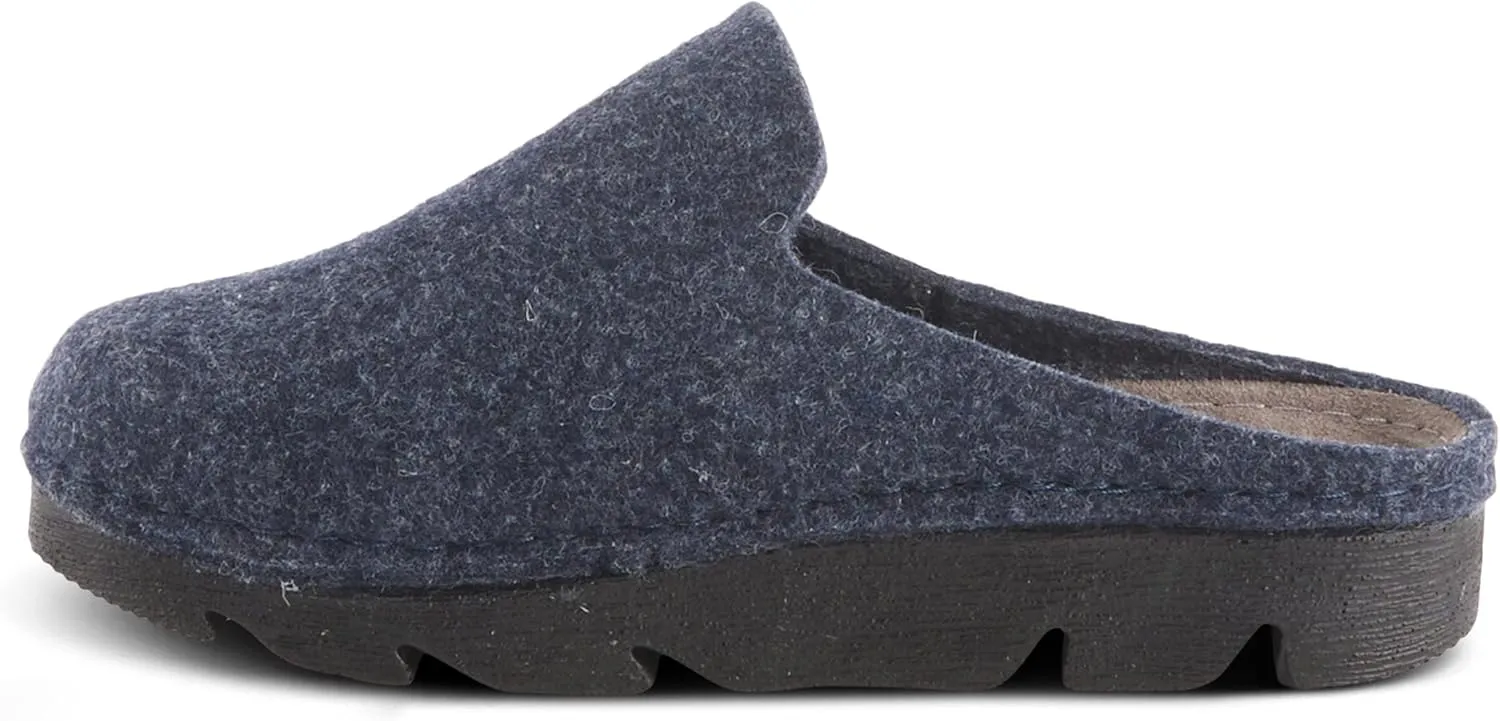 Flexus Spring Step Cloggish Platform Clogs for Women - Wool Felt Round Toe Slippers - Ladies Casual Shoes for Everyday Wear