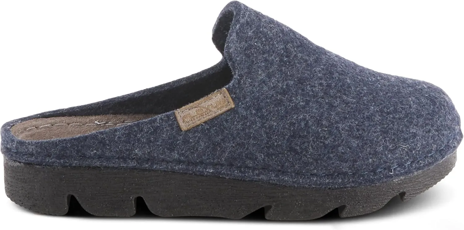 Flexus Spring Step Cloggish Platform Clogs for Women - Wool Felt Round Toe Slippers - Ladies Casual Shoes for Everyday Wear