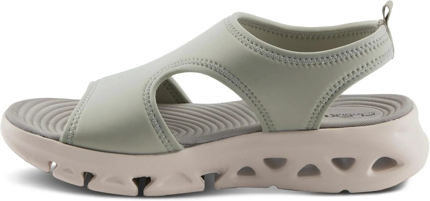 Flexus Women's GUZMAN Ankle Strap Sandals – Lycra Slip-On with Cushioned Footbed and Sporty EVA Outsole