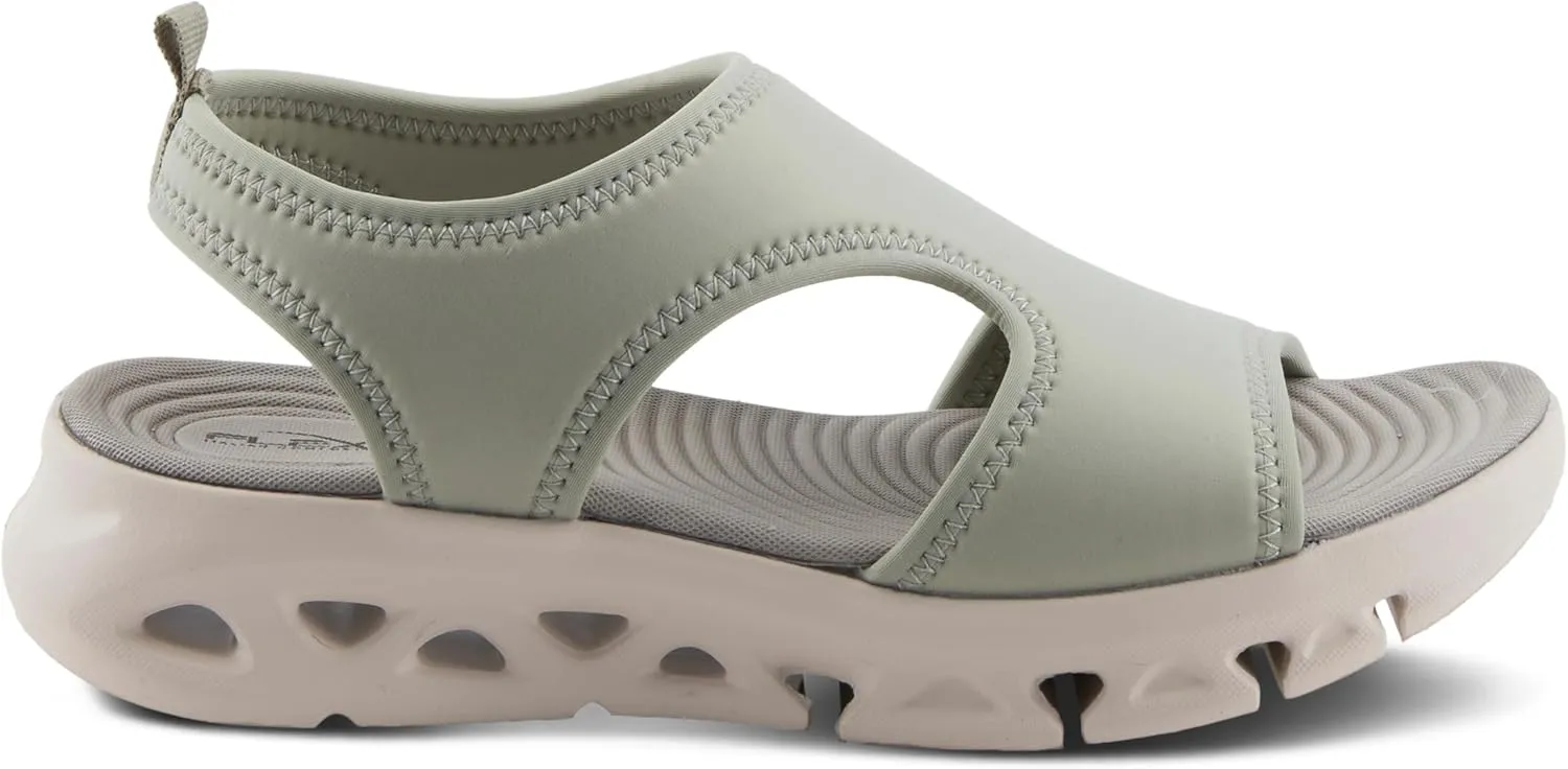 Flexus Women's GUZMAN Ankle Strap Sandals – Lycra Slip-On with Cushioned Footbed and Sporty EVA Outsole