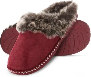 Floopi House Slippers for Women, Aztec Fur Lined Clog Womens Slippers Cozy Memory Foam with Indoor and Outdoor Anti Skid Sole